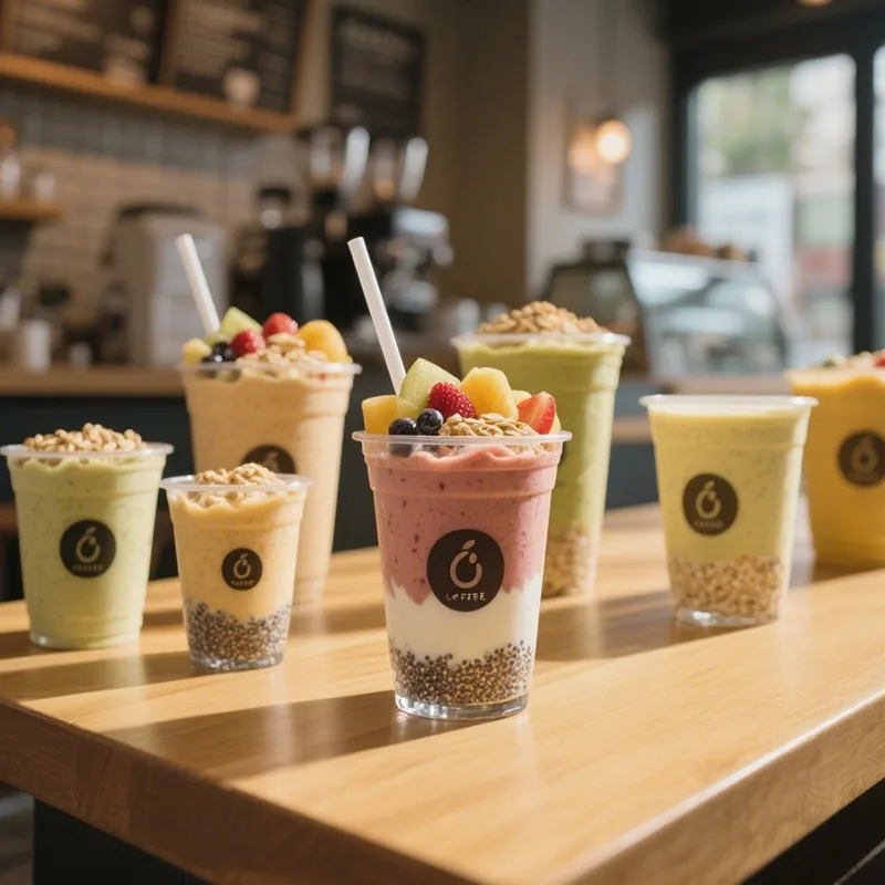 PLA Smoothie Cups в Wellness Cafe