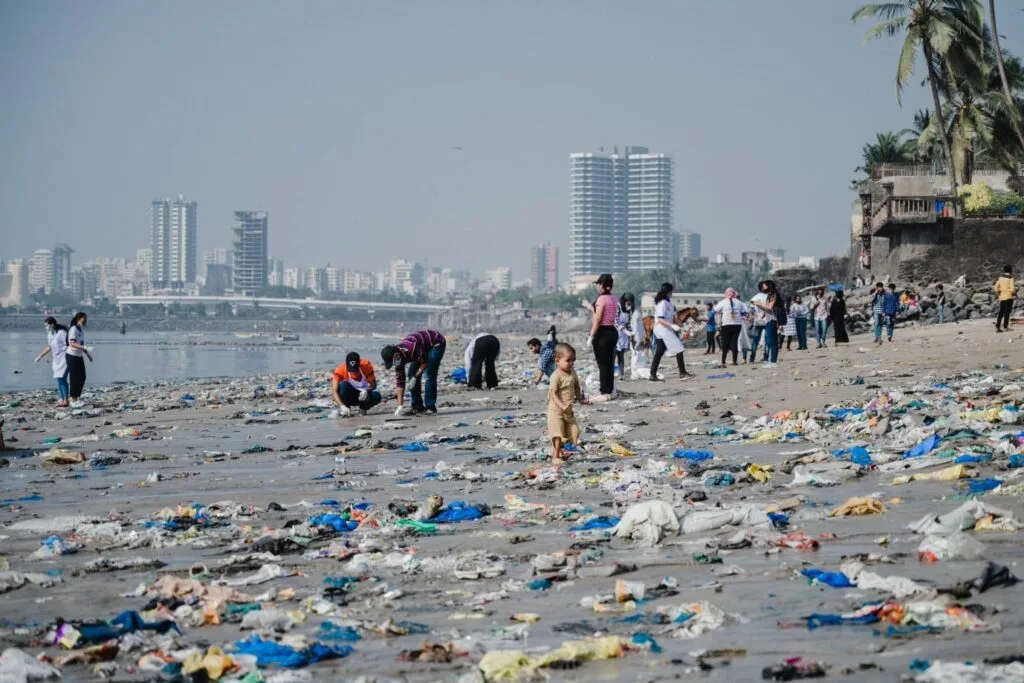 Plastic Waste Commonly Seen Along the Shores of Mumbai