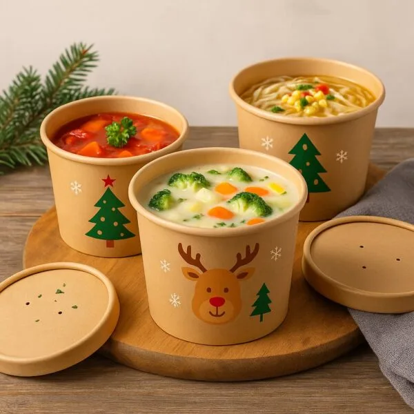 Bols à soupe jetables de Noël