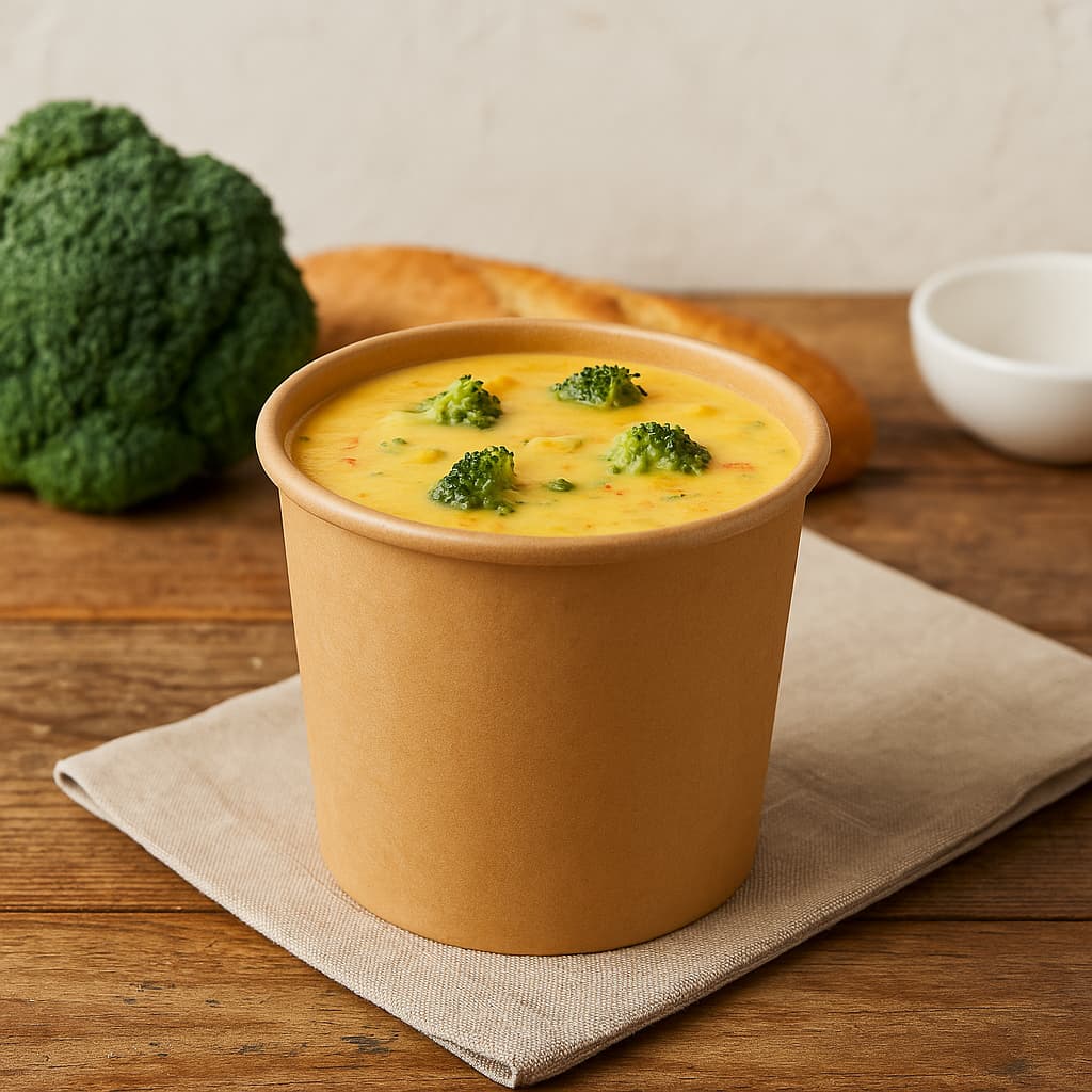 Recipientes de papel para sopa de comida quente para levar