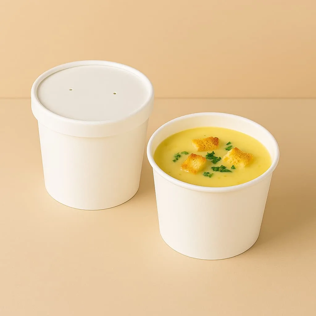 Paper Soup Containers with Lids