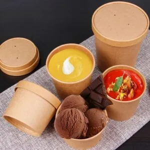 PFAS-free small paper soup bowls
