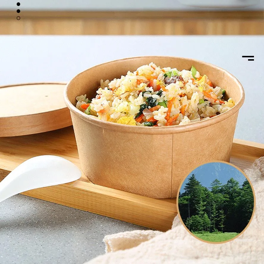 16oz paper salad bowl takeout lunch 16oz paper salad bowl with pasta salad, popular size for restaurant takeout meals