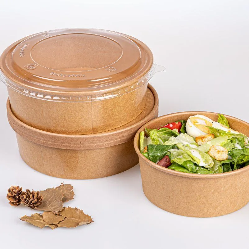 24oz paper salad bowl family meal 24oz paper salad bowl with large family-sized salad, eco-friendly disposable container
