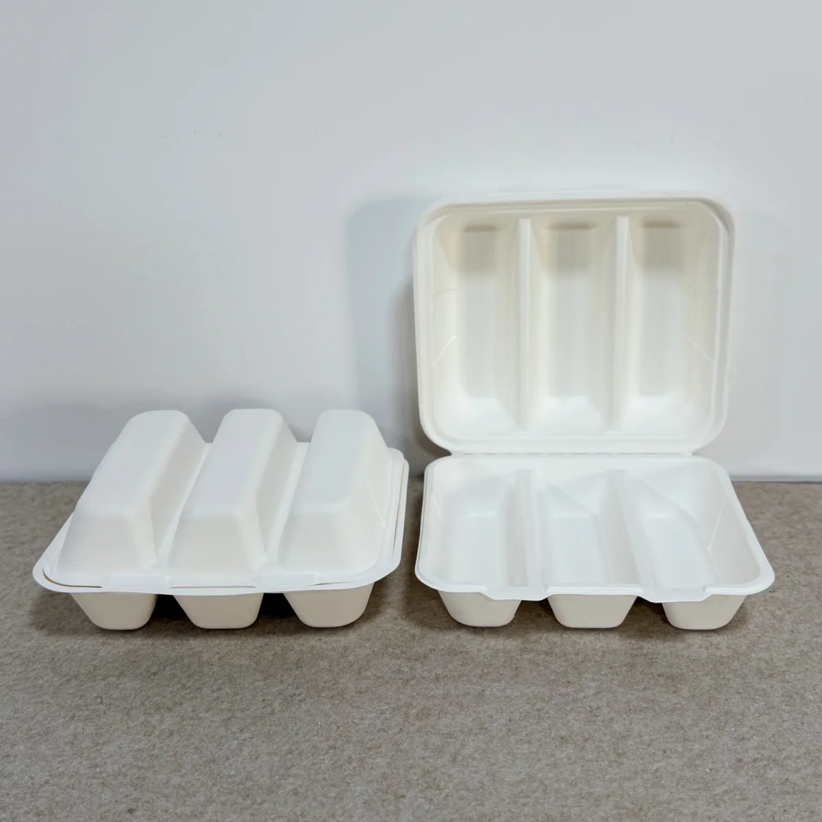 3 Compartment Taco Bell Container | Sugarcane Bagasse | Biodegradable Compostable