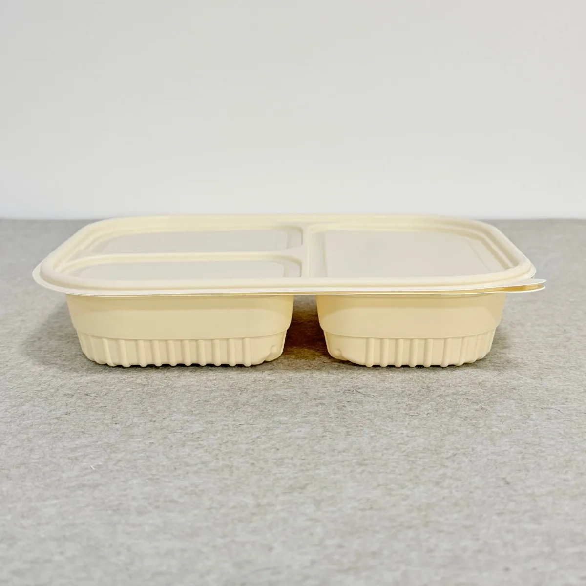 Cornstarch Food Container Tray With Lid 1000ml 3-Compt.| Bioleader® Cornstarch Tableware Manufacturer