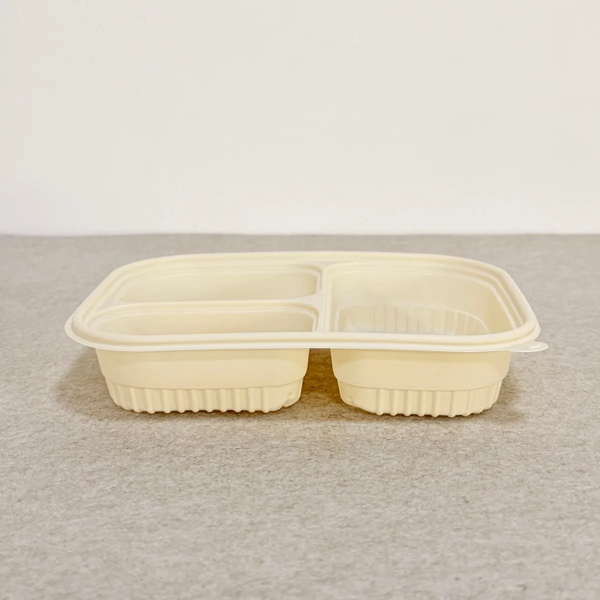 Cornstarch Food Container Tray With Lid 1000ml 3-Compt.| Bioleader® Cornstarch Tableware Manufacturer