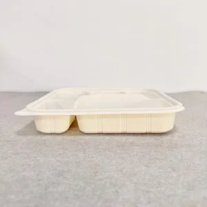 Cornstarch Food Container Tray With Lid 1100ml 5-Compt.| Bioleader® Cornstarch Tableware Manufacturer
