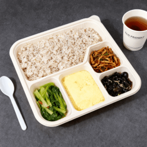 Cornstarch Food Container Tray With Lid 1100ml 5-Compt.| Bioleader® Cornstarch Tableware Manufacturer