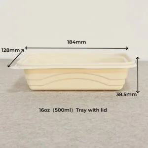 Almidón de Maíz Bandeja Con Tapa 500ml | Bioleader® Almidón de Maíz Vajilla Fabricante