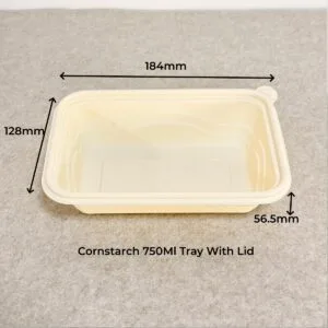 Cornstarch Food Container Tray With Lid 750ml | Bioleader® Cornstarch Tableware Manufacturer