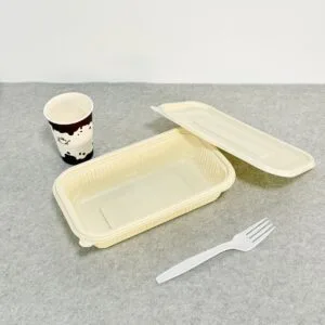 Cornstarch Food Container Tray With Lid 1000ml | Bioleader® Cornstarch Tableware Manufacturer
