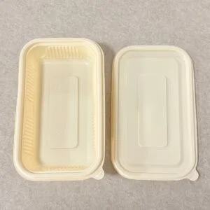 Cornstarch Food Container Tray With Lid 1000ml | Bioleader® Cornstarch Tableware Manufacturer