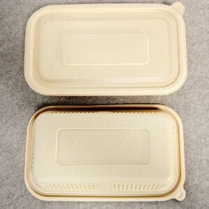Tabuleiro de Recipiente Alimentar de Amido de Milho com Tampa 1000ml | Fabricante de Talheres de Amido de Milho Bioleader®