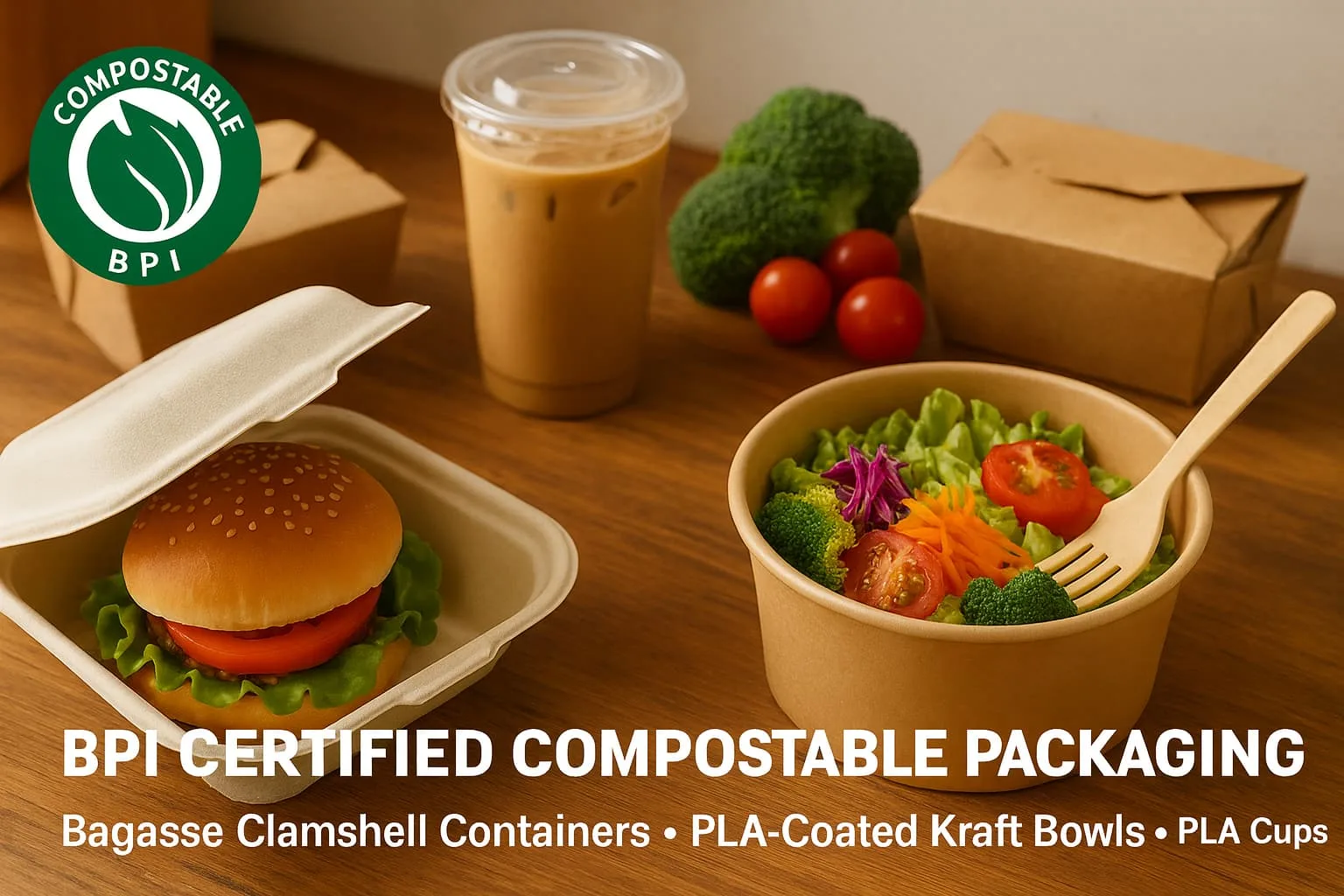 Envases compostables con certificado BPI