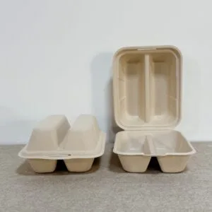 Taco Bell Box met 2 compartimenten | Sugarcane Bagasse | Composteerbare Voedselcontainer Fabrikant