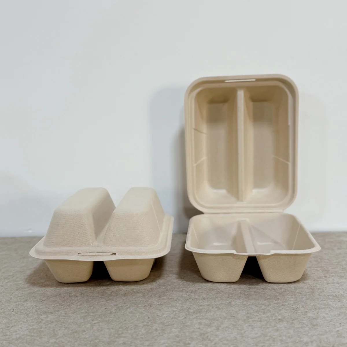 2 Compartment Taco Bell Box | Sugarcane Bagasse | Compostable Food Container Manufacturer