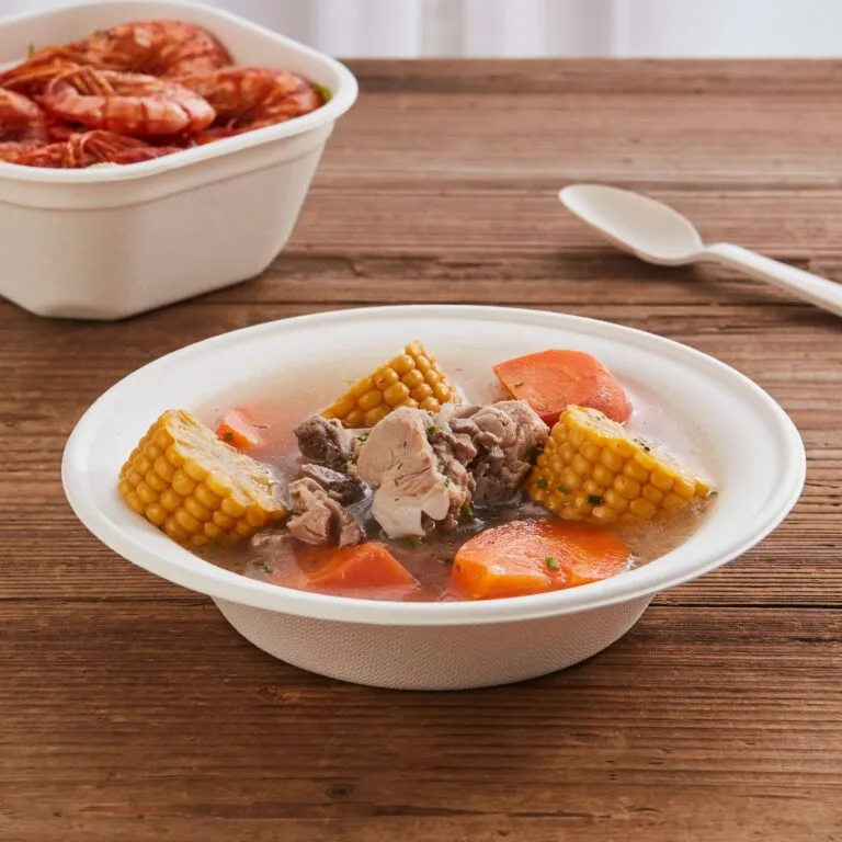 Компостируемые тарелки и миски из экологически чистого волокна сахарного тростника для экологичной упаковки продуктов питания