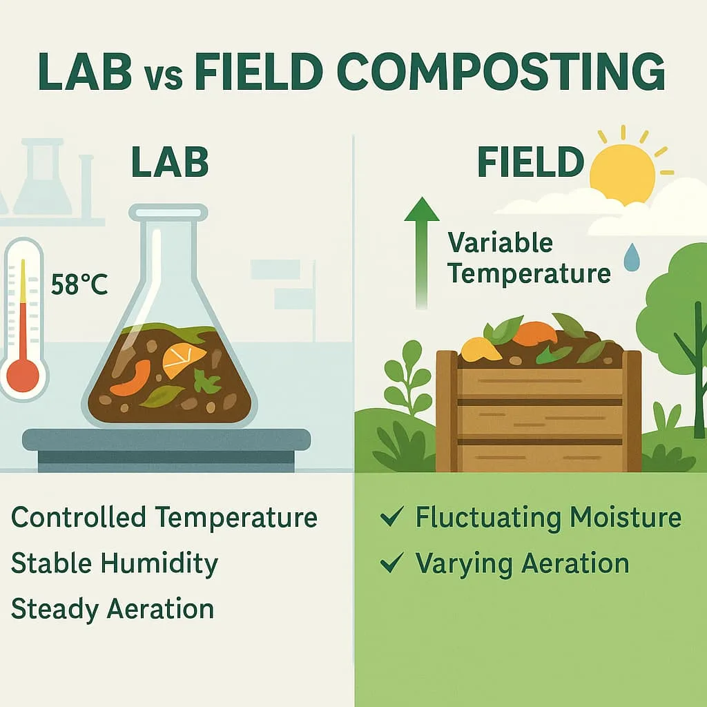 Kompostierung im Labor und vor Ort