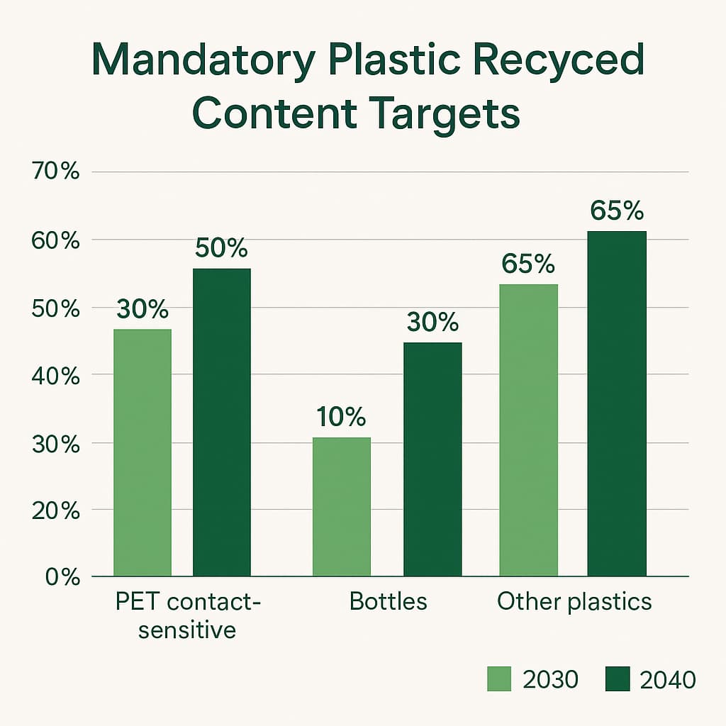PFASリサイクル率目標 2030年対2040年棒グラフ PFASリサイクル率目標 2030年対2040年棒グラフ