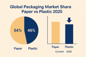 Global packaging market share paper vs plastic 2025
