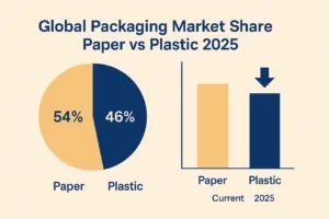 Wereldwijd marktaandeel verpakkingen papier vs plastic 2025