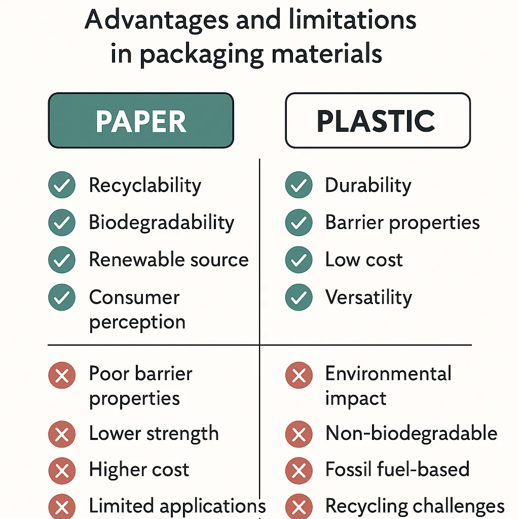 紙とプラスチック包装の長所と短所の比較