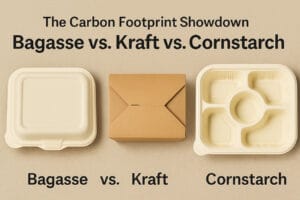Confronto dell'impronta di carbonio di imballaggi in bagassa, carta kraft e amido di mais con punti salienti dell'LCA
