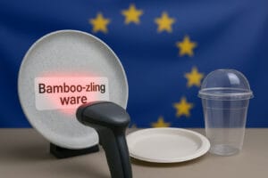 Inspetores da UE a testar copos de bambu-plástico versus louça de mesa compostável de bagaço e PLA – Bioleader 2025