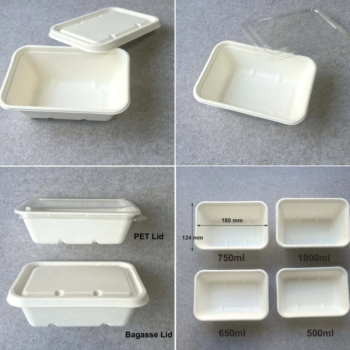 produttore di vaschette in bagassa con coperchio