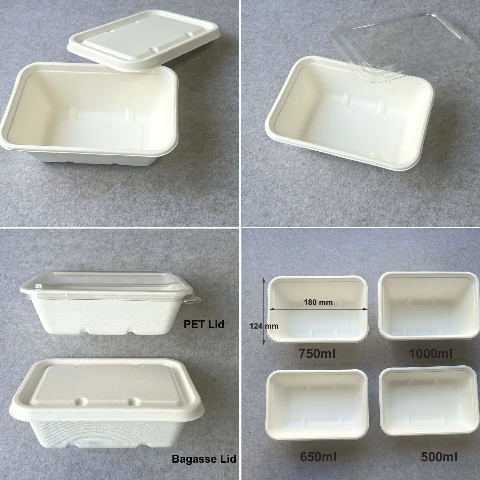 fabricant de bacs à bagasse avec couvercle