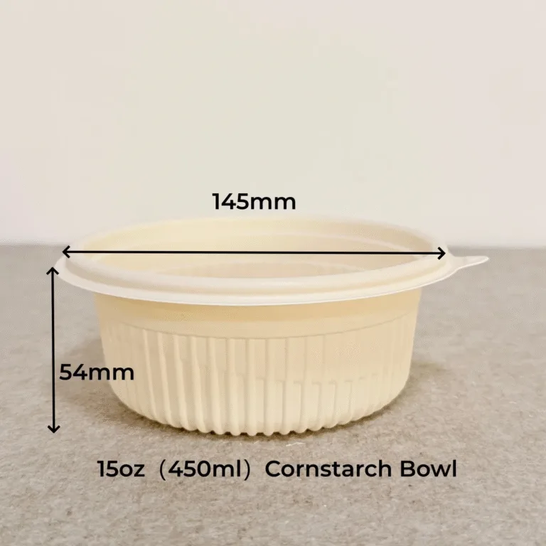 バイオリーダー社製コンポスタブルコーンスターチボウル（各種サイズ、蓋付き
