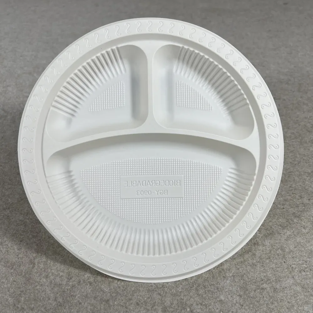 Bioleader® Compartment Disposable Plates – eco-friendly, compostable plastic plates with multiple compartments, suitable for restaurants and catering
