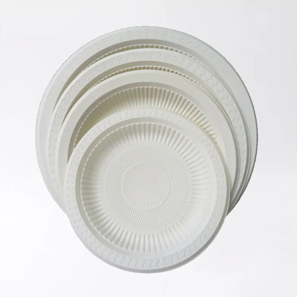 Bioleader® kompostierbare Kunststoffteller in der Größe 6-10 Zoll, umweltfreundlich, langlebig, lebensmittelecht für den Großhandel