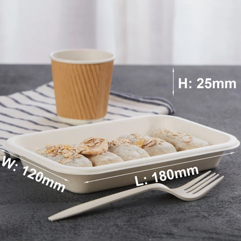 Kompostierbares Serviertablett aus Bagasse für Partys und Catering-Platten