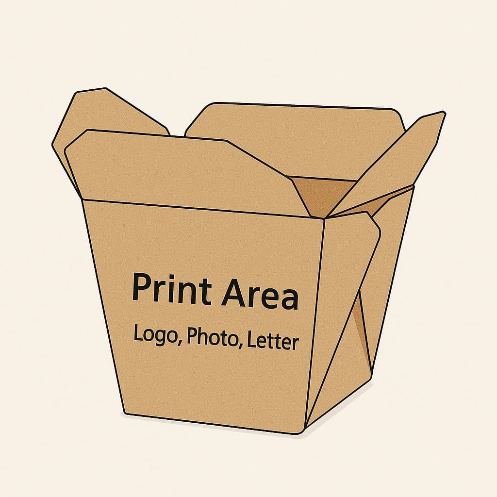 caixa de papel kraft para alimentos área de impressão logótipo personalizado oem bioleader