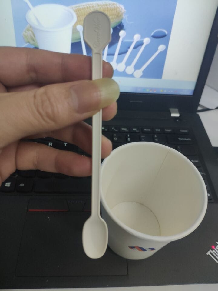 Agitador de café de amido de milho para mexer café quente em chávena de papel