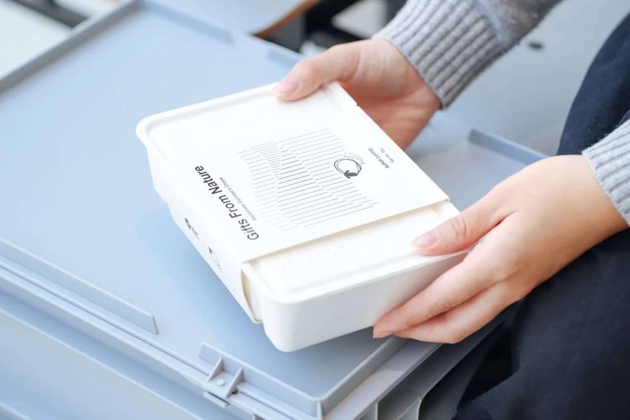 Hoogwaardige gegoten pulp geschenkverpakking dienblad en doos