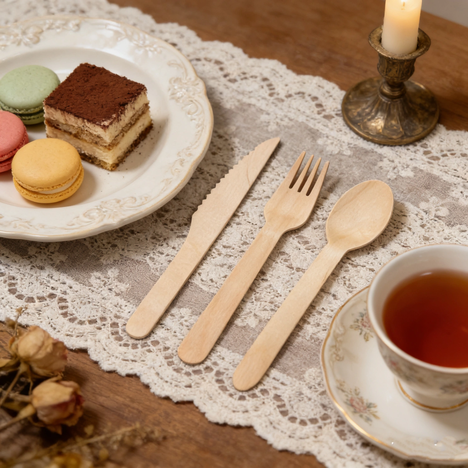 Disposable Wooden Cutlery - Forks, Spoons, Knives Bioleader® Wooden Utensils