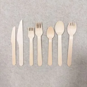 Couverts en bois jetables - Fourchettes, cuillères, couteaux | Bioleader® Wooden Utensils