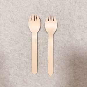 Garfo de madeira descartável - Garfos e colheres | Bioleader® Utensílios descartáveis