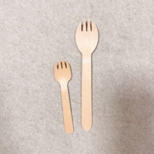 Spork jetable en bois - Fourchettes et cuillères | Ustensiles jetables Bioleader®