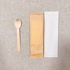 Spork jetable en bois - Fourchettes et cuillères | Ustensiles jetables Bioleader®
