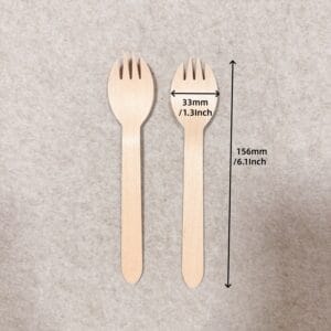 Spork jetable en bois – Fourchettes et cuillères | Ustensiles jetables Bioleader®