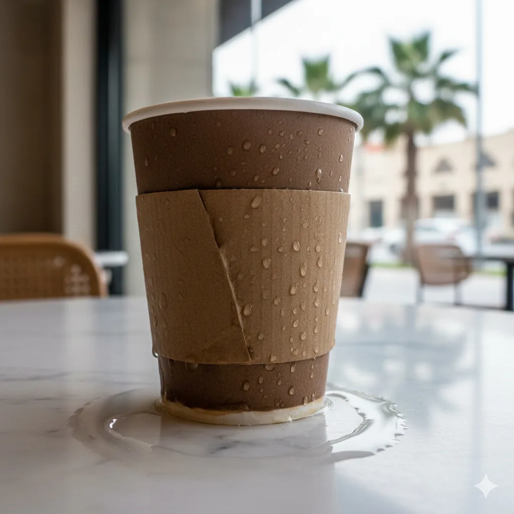 Condensatie- en lekkagerisico's van papieren bekers in heet UAE-klimaat