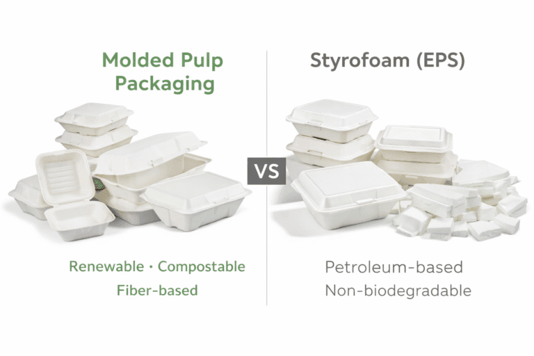 Pasta moldada vs. esferovite (EPS): Que material de embalagem faz sentido hoje em dia?