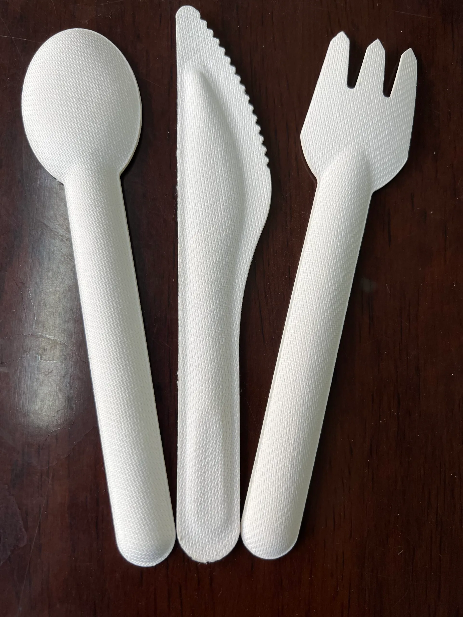 bagazo de caña de azúcar cubiertos pulpa moldeada utensilios tenedor cuchara cuchillo