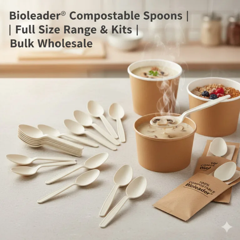 Cucharas Desechables Compostables | Ecológicas para Sopas, Restaurantes y Postres | Bioleader