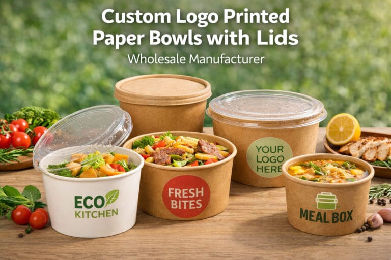Customized Paper Bowls with Lids | Logo Printed Bowls | Bioleader® Manufacturer