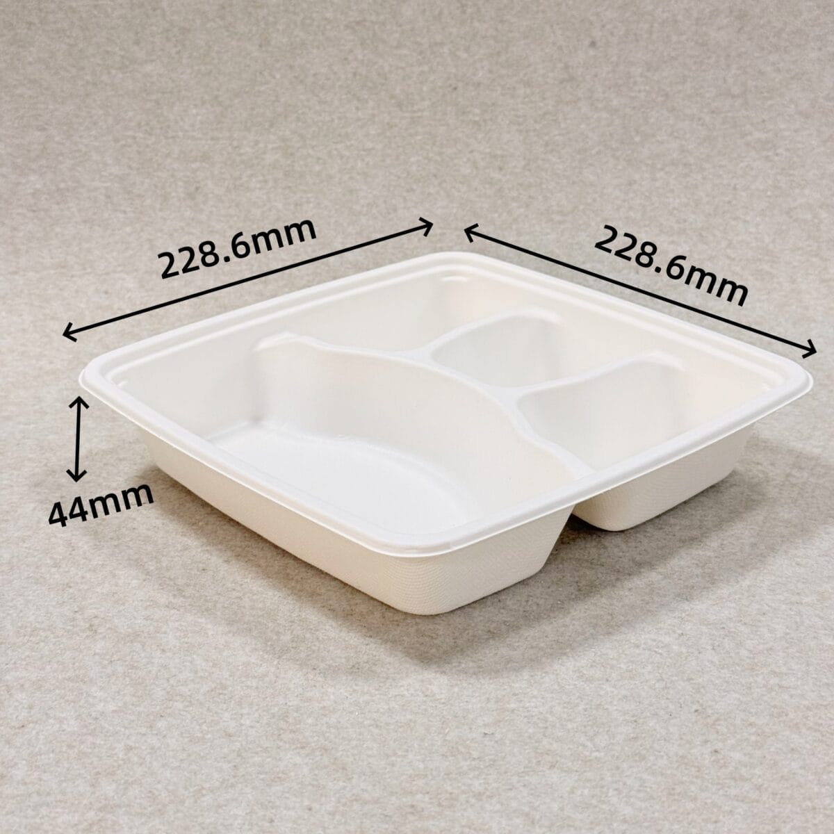 4-compartment sugarcane food container dimensions 1000ml